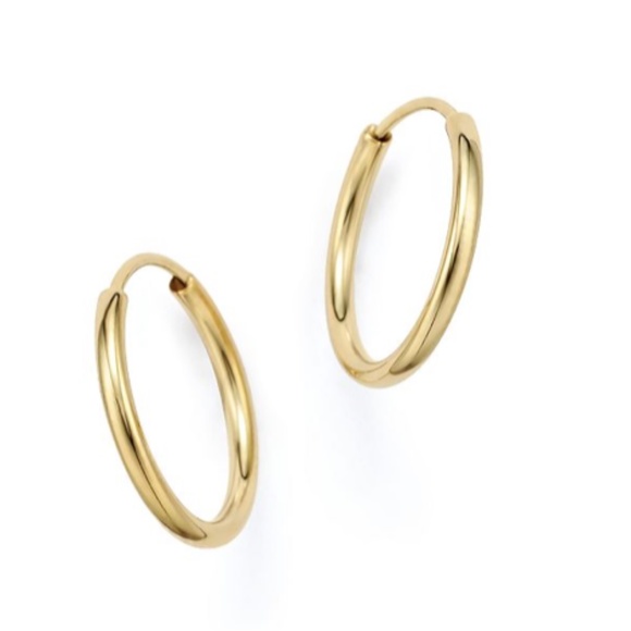 NEW Solid 14K Gold Endless Hoops, 10mm - Picture 1 of 7